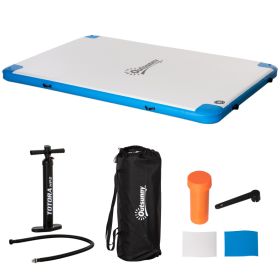 10 x 7ft Water Inflatable Floating Dock, Inflatable Platform Island, Large Floating Mat Raft with Air Pump & Backpack, for Pool, Beach, Ocean, White (Option: White-850x400x300 mm)