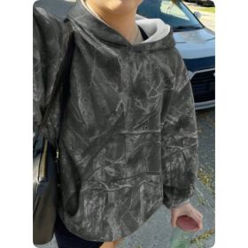 Hoodie Hot Sale Long Sleeve Jungle Maple Leaf Branches (Option: Grey-L)