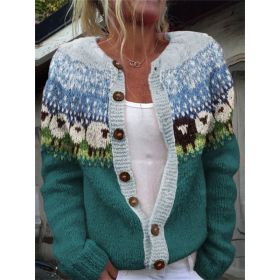 3D Digital Printing Cardigan Knitted Coat (Option: Style2-3XL)