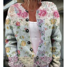 3D Digital Printing Cardigan Knitted Coat (Option: Style4-5XL)