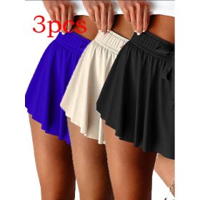 Minimal Versatile High Waist Pleating Lace-up Casual Shorts (Option: Set2-XL)