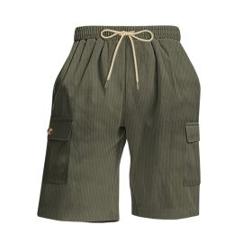Mens Corduroy Multi-Pocket Shorts For Sports (Option: M-Army Green)