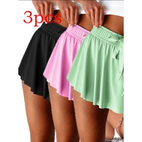Minimal Versatile High Waist Pleating Lace-up Casual Shorts (Option: Set5-S)