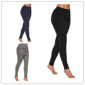 Pack hip side pleated skirt fake two leggings skirt (Option: 3colors a set-L)