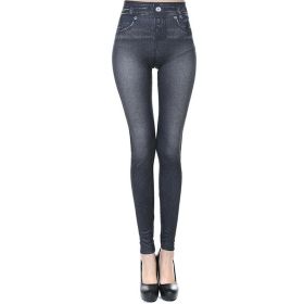 High Waisted Jeggings - Denim Leggings (Option: Black-S)