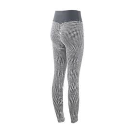 Plaid Leggings Fitness Yoga Pants Women's Seamless High Waist Breathable Gym Leggings (Option: Grey-2XL)