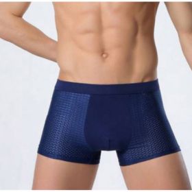 Ice silk men's underwear mesh boxer (Option: Blue-5XL)