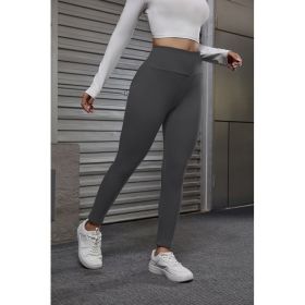 Autumn And Winter Women's Velvet Lift Hip Tight Pants With Elastic High Waist Sports Tight Pants (Option: Gray-XS)