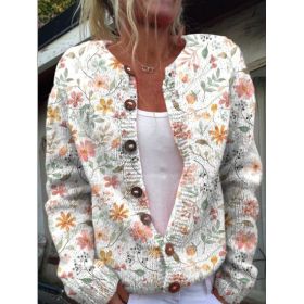 3D Digital Printing Cardigan Knitted Coat (Option: Hwjef8dcef0-L)