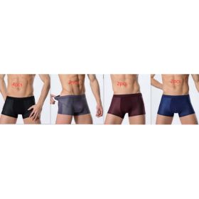 Ice silk men's underwear mesh boxer (Option: Set2-XXL)