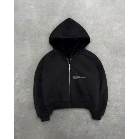 Hooded Hoodie Two Sides Can Wear Vintage Leopard Print Zipper Hoodie (Option: Black-S)