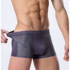Ice silk men's underwear mesh boxer (Option: Grey-4XL)