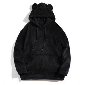 Men's Casual Cool Fashion Sweater Coral Fleece Jacket (Option: Black-S)