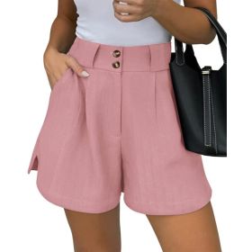 Shorts Pure Color Comfort Women's Clothing With Pockets (Option: Pink-S)