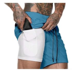 Pocket Compression Shorts (Option: Blue-2XL)