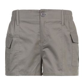 Women's Asymmetric Low Waist Casual Woven Shorts (Option: Grey-S)