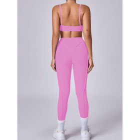 Outer Seam Yoga Pants (Option: PNK-S)