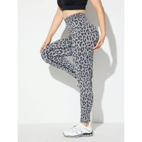 Leopard Print Yoga Pants (Option: BLK-S)