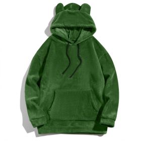 Men's Casual Cool Fashion Sweater Coral Fleece Jacket (Option: Green-S)