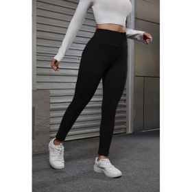 Autumn And Winter Women's Velvet Lift Hip Tight Pants With Elastic High Waist Sports Tight Pants (Option: Black-XS)