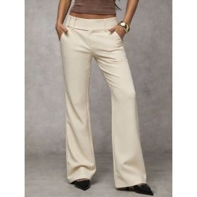 Draping Slimming And Height-enhancing Versatile Casual Workwear Suit Pants (Option: Beige-S)