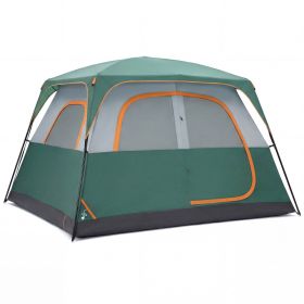 6-person Waterproof And Windproof Family Camping Tent, With Spacious Interior, Easy-to-install Double-layer Tent, Featuring Mesh Windows And Skylights (Option: Green)