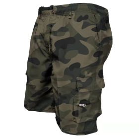 Men's Casual Working Pants Shorts Loose Summer Outdoor Workout Pants (Option: Camouflage Green-S)