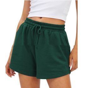 Women's Fashion Casual Exercise Elastic Running High Waist Shorts (Option: Green-S)