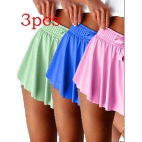 Minimal Versatile High Waist Pleating Lace-up Casual Shorts (Option: Set3-L)