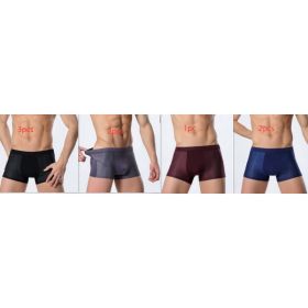 Ice silk men's underwear mesh boxer (Option: Set-L)