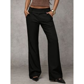 Draping Slimming And Height-enhancing Versatile Casual Workwear Suit Pants (Option: Black-S)