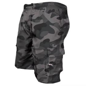 Men's Casual Working Pants Shorts Loose Summer Outdoor Workout Pants (Option: Camouflage gray-S)