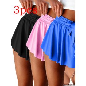 Minimal Versatile High Waist Pleating Lace-up Casual Shorts (Option: Set-XL)
