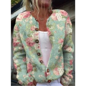 3D Digital Printing Cardigan Knitted Coat (Option: Style5-M)