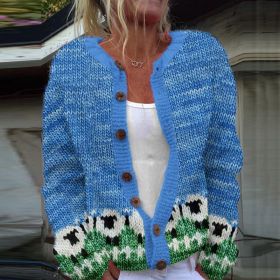 3D Digital Printing Cardigan Knitted Coat (Option: HWJe308ece37-3XL)