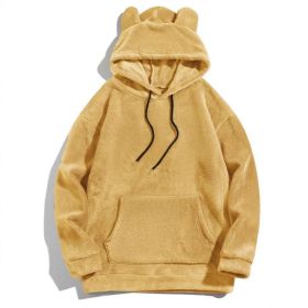 Men's Casual Cool Fashion Sweater Coral Fleece Jacket (Option: Beige-2XL)