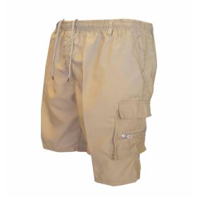 Men's Casual Working Pants Shorts Loose Summer Outdoor Workout Pants (Option: Khaki-L)
