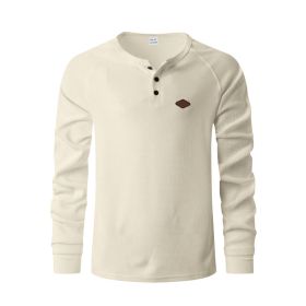 Waffle Buckle Quick-drying Raglan Henry Long Sleeve (Option: Apricot-XXXL)